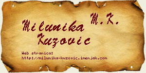 Milunika Kuzović vizit kartica